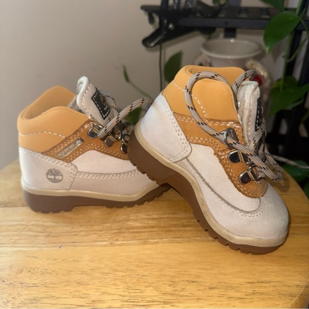 New Timberland Tan and White Boots with Chunky Sole